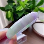 紫罗兰飘绿宽边正圈手镯
